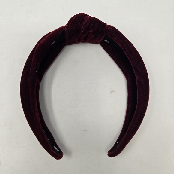 LELE SADOUGHI MAROON OXBLOOD VELVET HEADBAND TOP KNOT HAIR ACCESSORY WOMEN OS